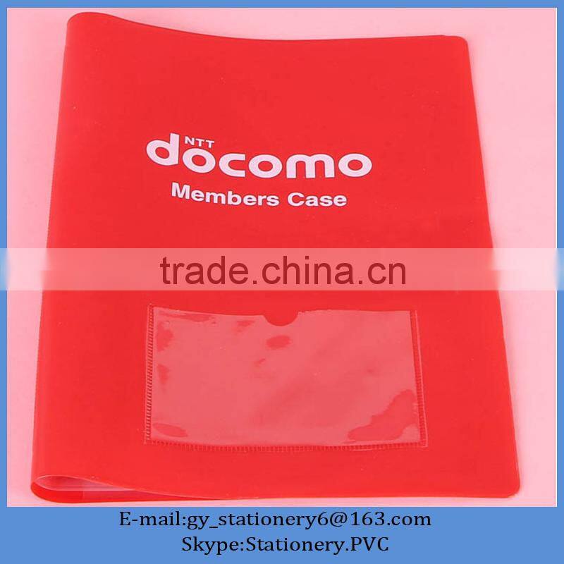 PVC document file holder with two crystal pocket