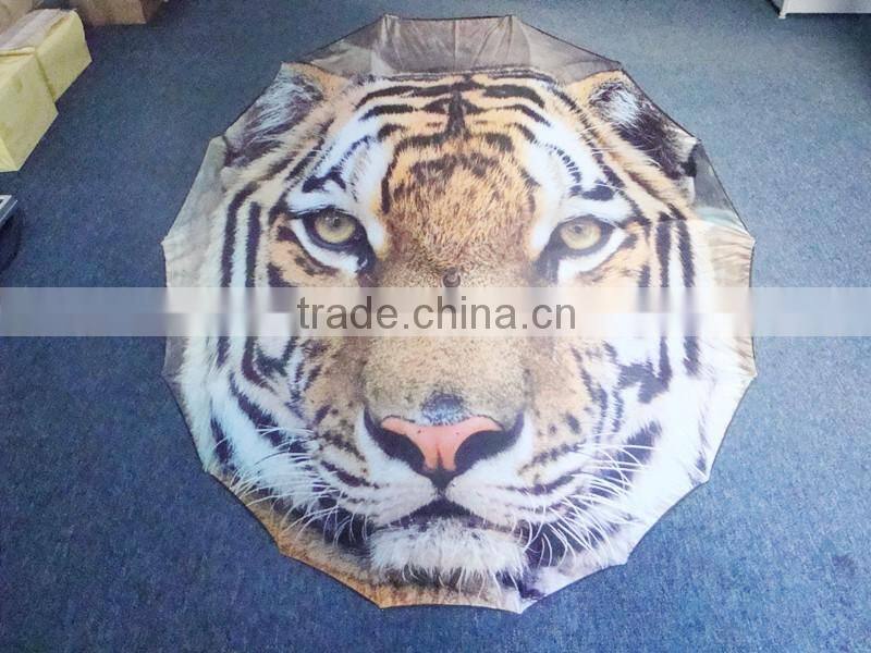 full digital walking stick lotus frame fibergalss one piece cover printed umbrella