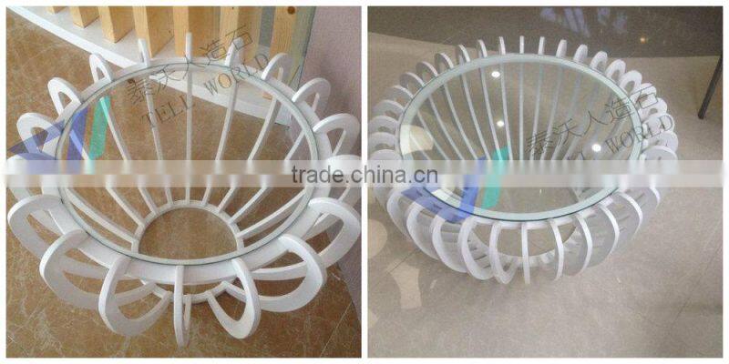 Tellworld latest design modern rotating glass coffee table