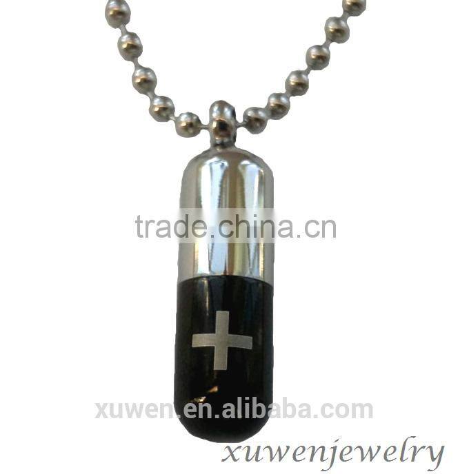 two tone IPB stainless steel vial jewelry for cremation ashes