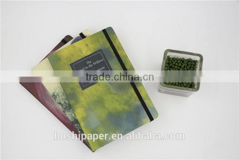 2015 high quality Printed PU softcover Elastic Band Journal notebook planner