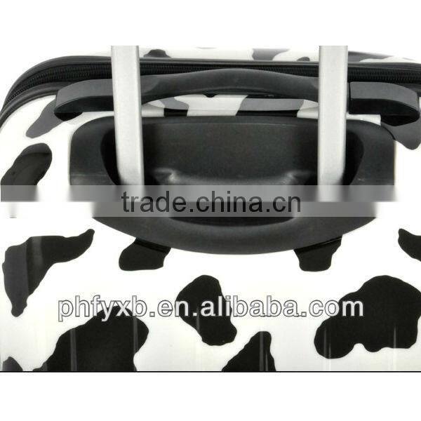 China 2015 New Product Alibaba Black & White Cow Color luggage trolley Fashionable Hardcase luggage trolley Eminent Luggag