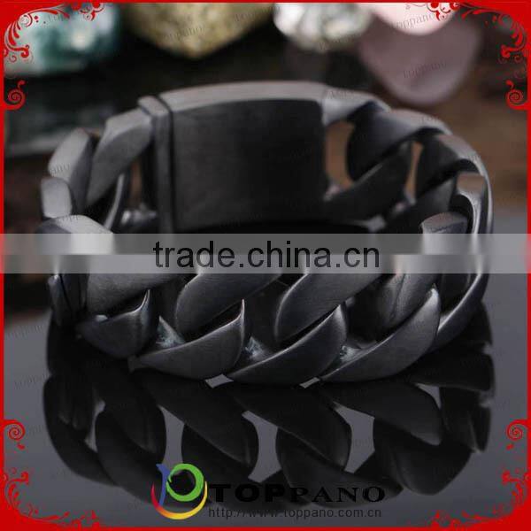 Fashion stainless steel chain jewelry plated gun black motorcyc chain bracelet stainless steel mess men chain bracelet for sale