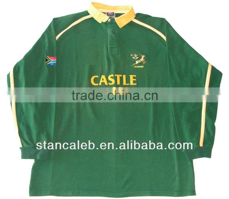 Quality Sublimated springbok Long Sleeve Rugby Jerseys