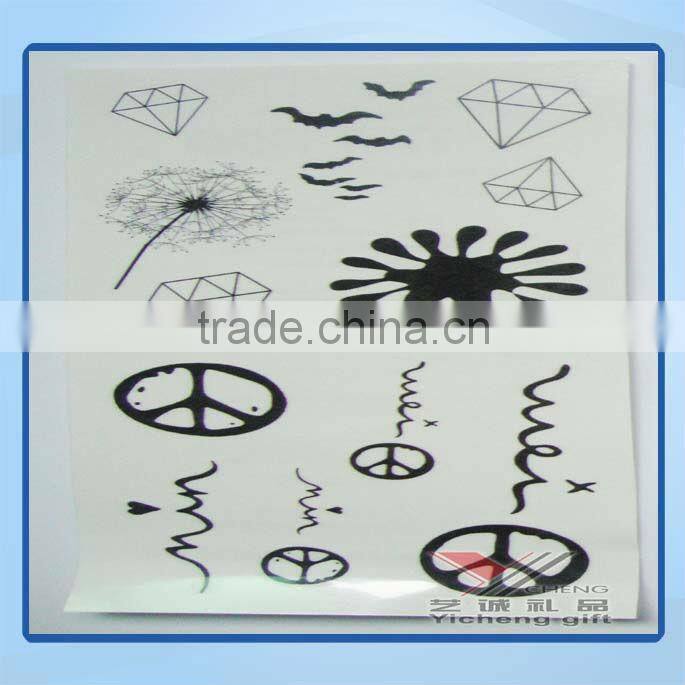 boys love black cool body temporary tattoo sticker