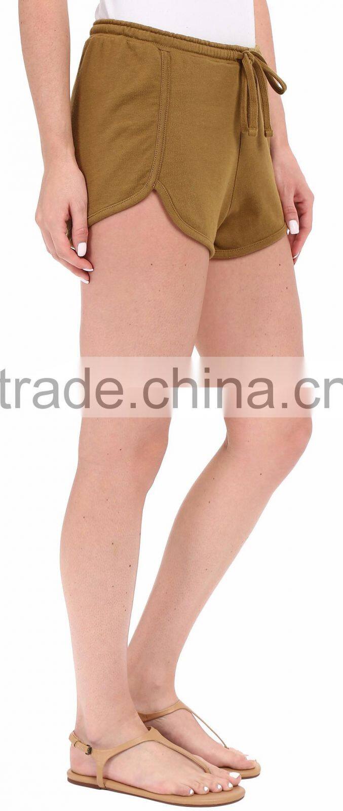 Ramax Custom Women Sport Casual Fleece Shorts With Scalloped Hem