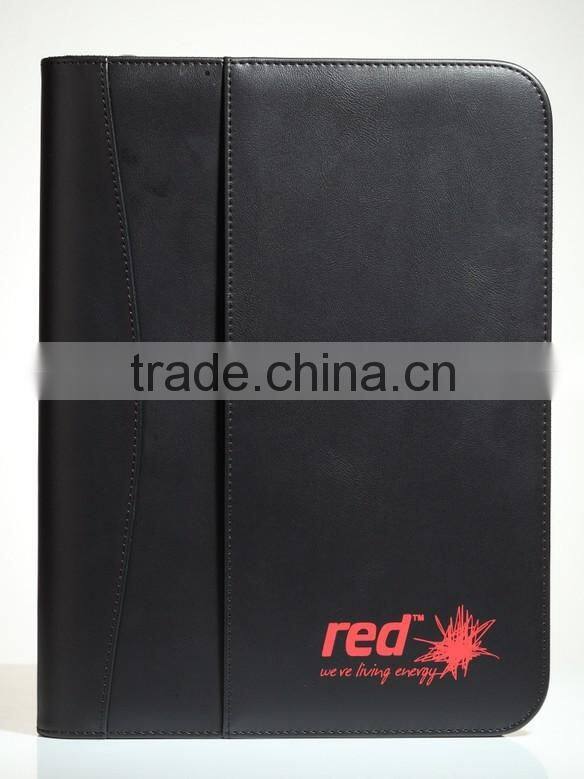 A4 leather file folder document holder fashion portfolio folder leather portfolio folder from factory