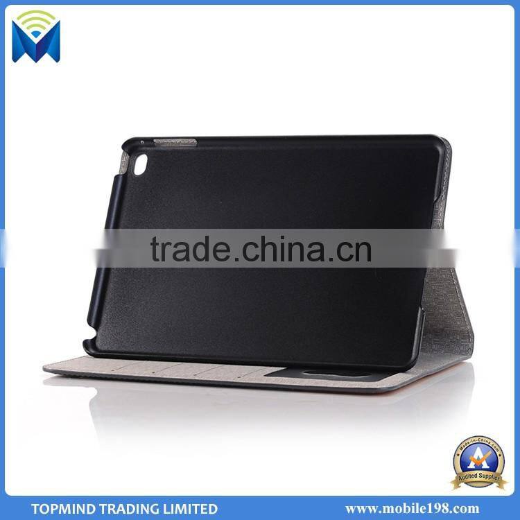 Good Quality Cross Pattern Book Style Folio Leather Case for iPad Pro