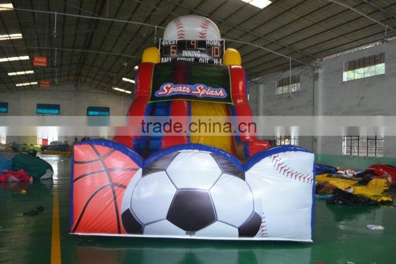 Popular inflatable swimming pool game water park slides