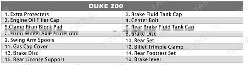 Best Selling CNC Produced Motorcycle Spare Parts for KTM Duke 125/200