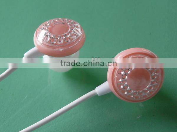 Crystal decoration ear phone for promotion samsung galaxy note