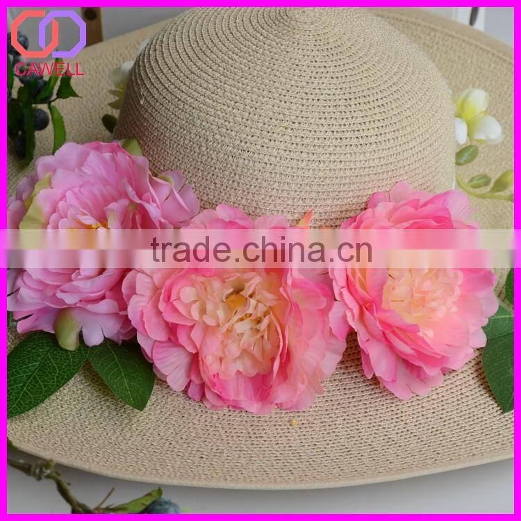 silk peony head flowers wholesale for hat decoration