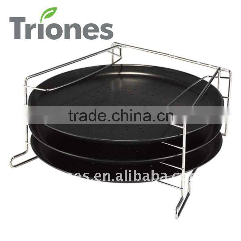 3pcs carbon steel non-stick pizza pan with holes ecko Bakeware