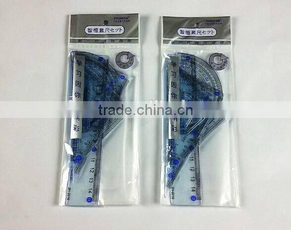Promotional geometric 14cm 4 PC plastic ruler set , school ruler set , school geometry set