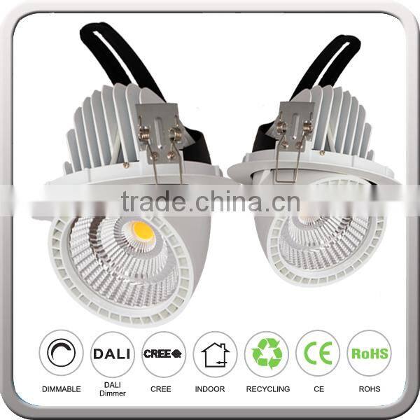 40W LED shopfitter, rectangular adjustable COB LED shop light Ceiling Recessed Downlight