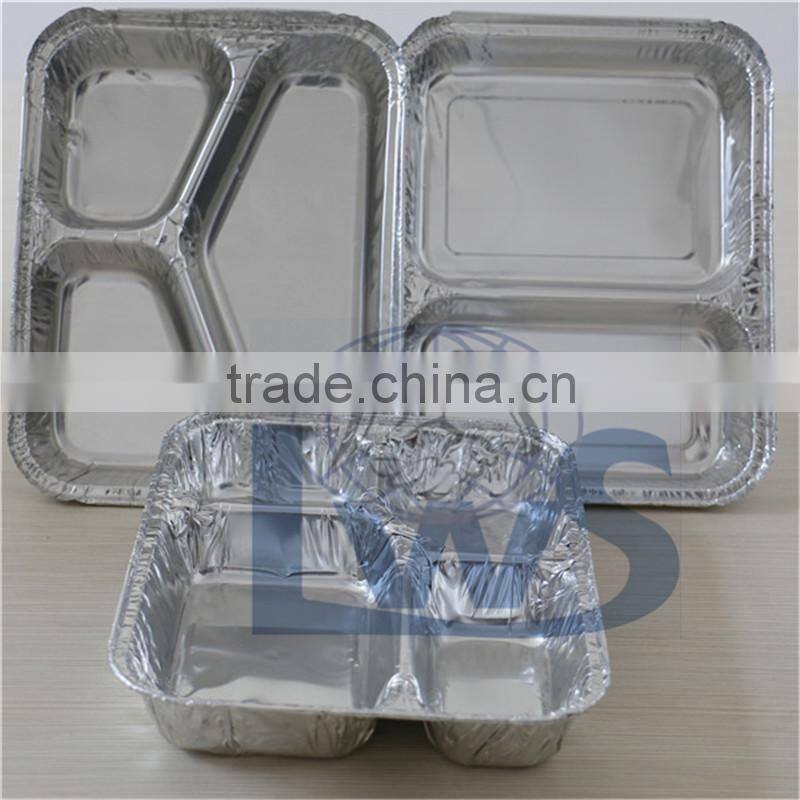 Fast food lunch box/two portion foil container, 2 compartment foil container manufacturer