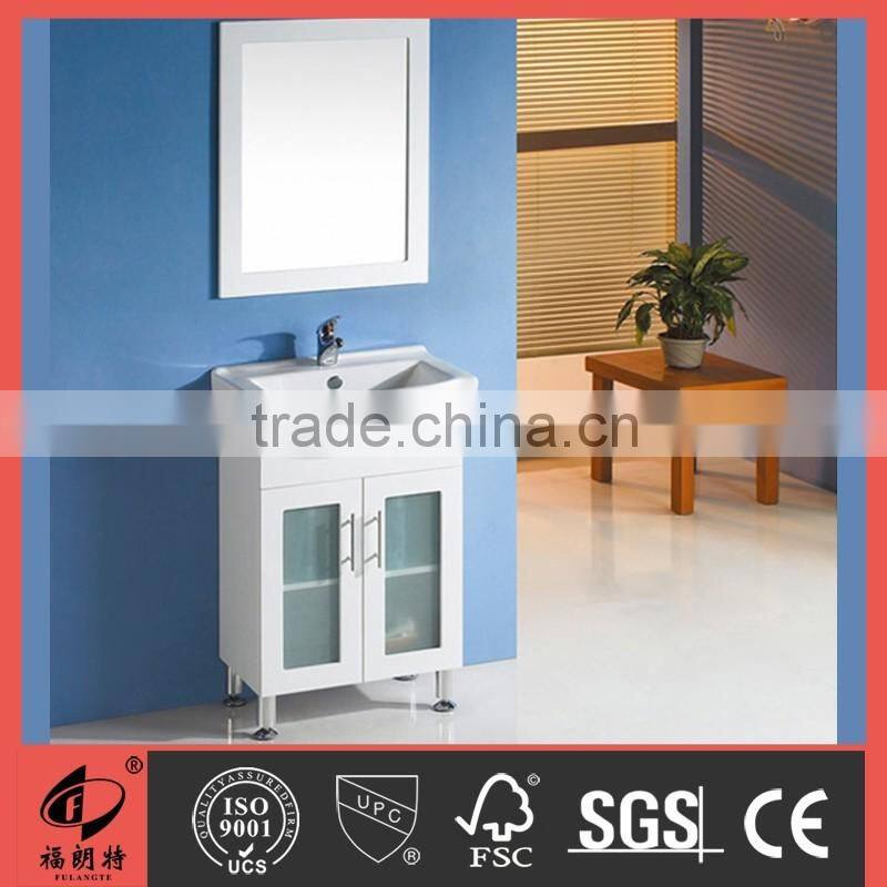 600MM MDF floor stand bathroom vanity with glass doors 2015054