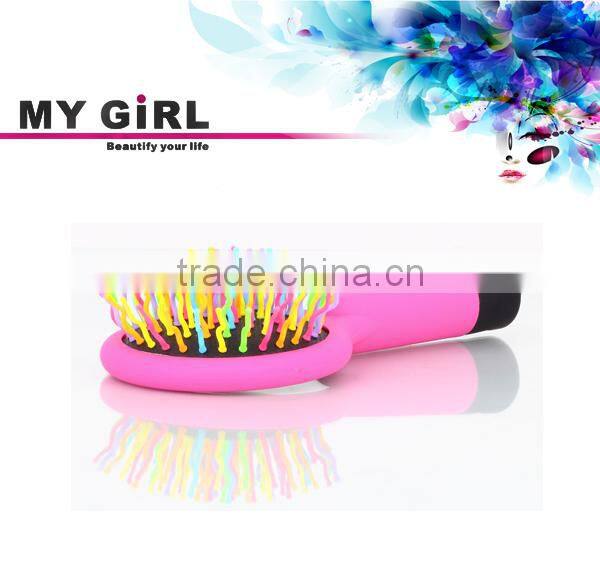 My girl Portable mirror Rainbow hairbrush top sale personalized nylon comb