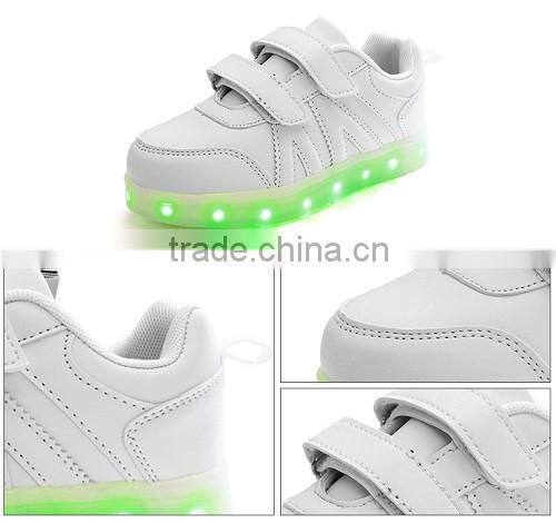 2016 Hot Selling LED Light Shoes 7 Color Changing Girl Shoe Kids Light Up Shoes