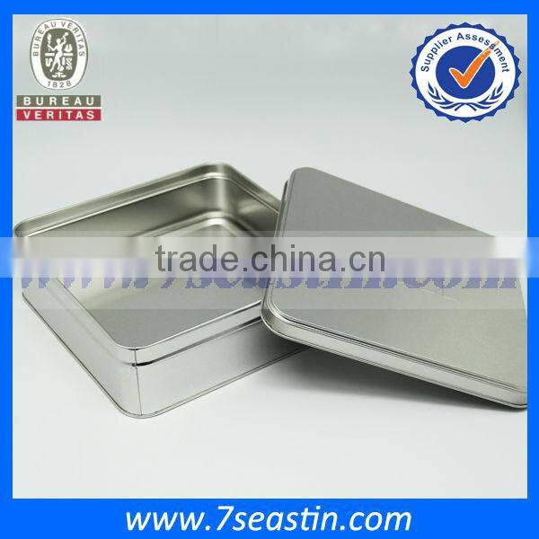 lunch tin box silver metal box