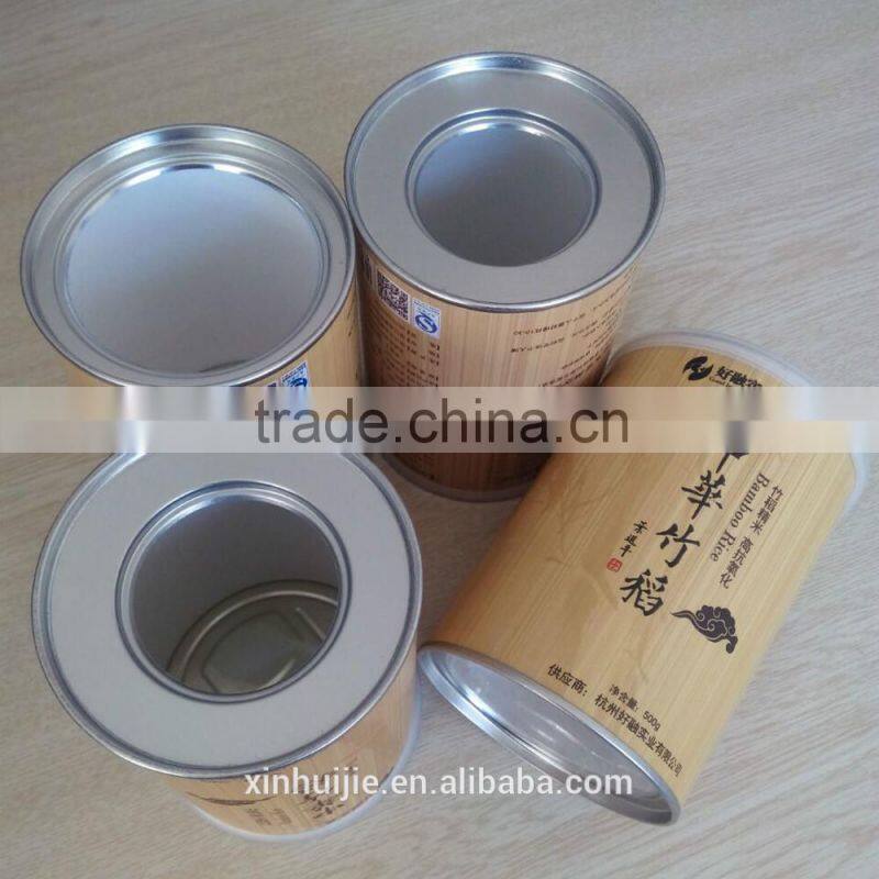 rich packaging paper cans ,High quality aluminum cover round paper box