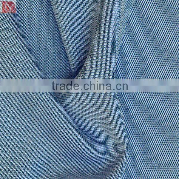 100% poly fabric in 2 tone pique with permanent wicking yarn antibacterial fabric finish