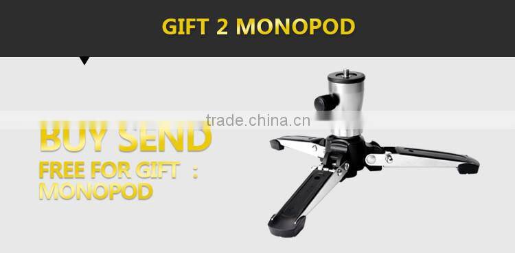 New updated HPUSN professional photography carbon fiber video tripod with travel 8cm steel nails buy 1 get 3