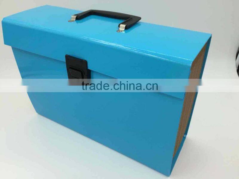 Functional accordion paper file pocket box with divider