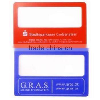Factory OEM colors PVC Material Plastic Credit Card Magnifier for reading Fresnel Lens