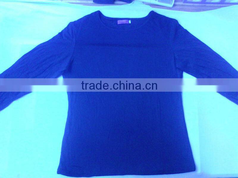 Long sleeve shirt crew neck timeless piece blend black and white T-SM83