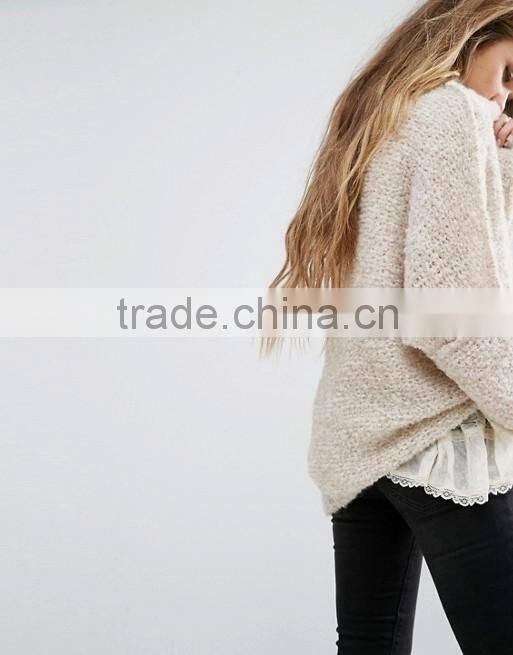 Guangzhou Factory manufacturer Roll neck plus size sweaters 2016 Custom