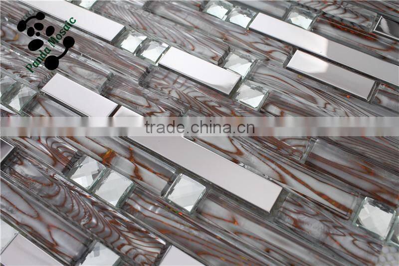 SMJ02 glass mosaic mixed resign and stone mosaic interior decoration tile