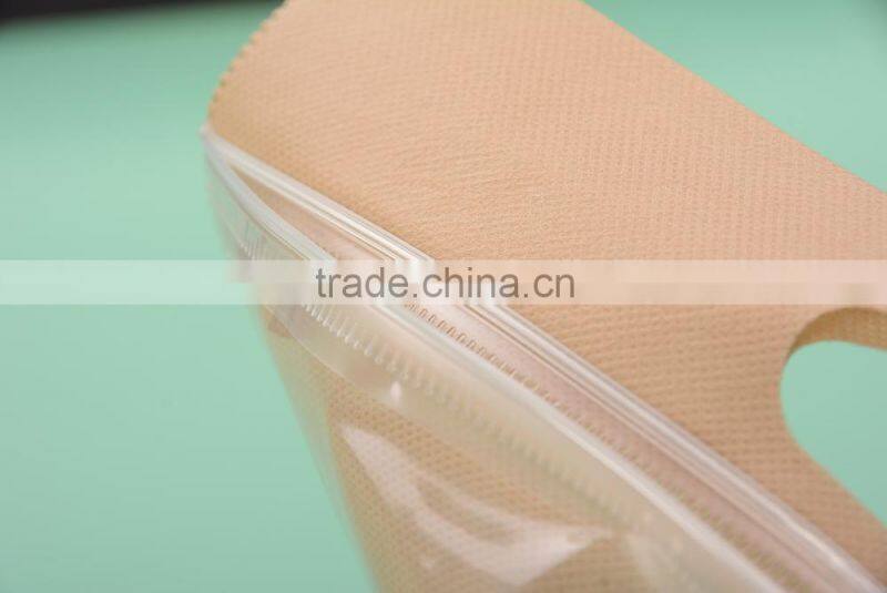 Transparent stand up pvc slider zipper pouch bags