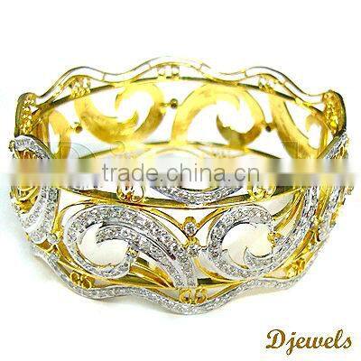 Diamond Bangles, Broad Bangles, Diamond Gold Bangles