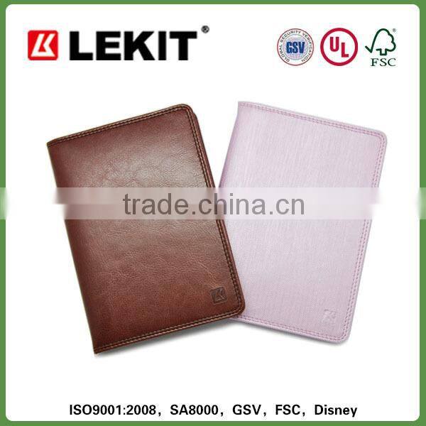 leather passport case with zipper pouch