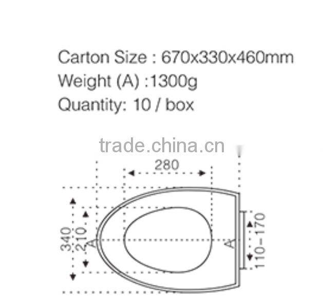 FG720PP flushable toilet seat cover elongated with adjustable hinge toilet seat