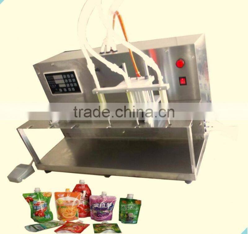 Hot Sale 3 Nozzles Liquid Spout Bag Filling Machine For Milk Juice
