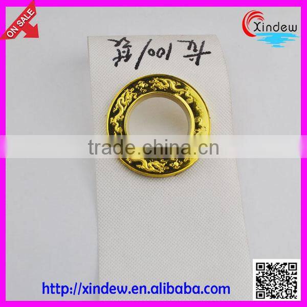 best quality gold eyelets white curtain tape with rings