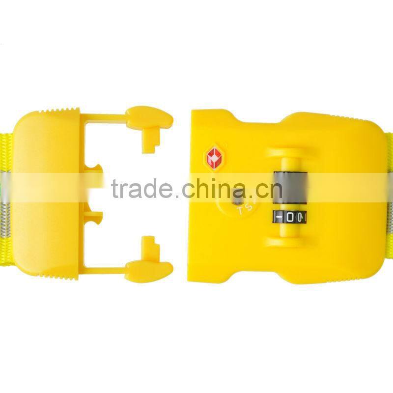Yellow 2m Travel 3-Dial Combination TSA Lock Luggage Suitcase Secure Strap Belt