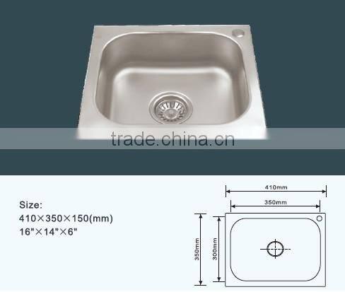 Cheapest 41x37cm used commercial SUS201 kitchen sink stainless steel