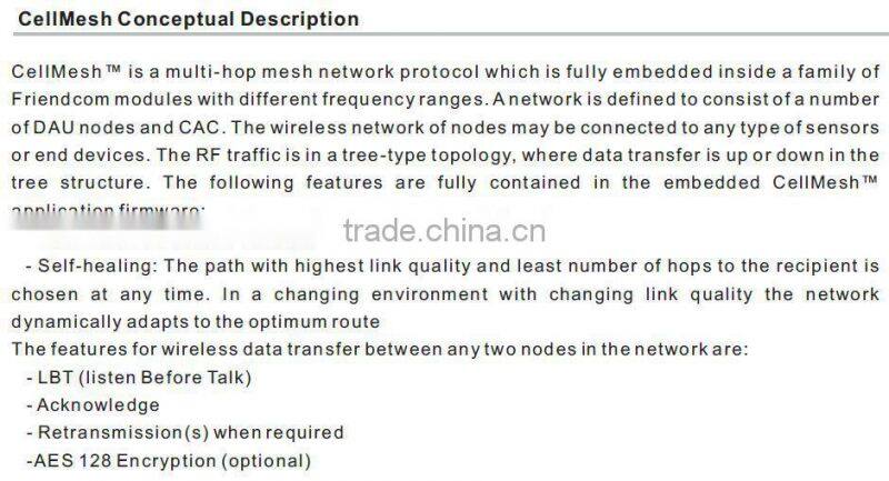 RF control RF transceiver module with Mesh network for energy meters
