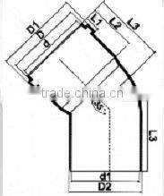 UPVC plastic drainage elbows 45 with rubber DIN/BS