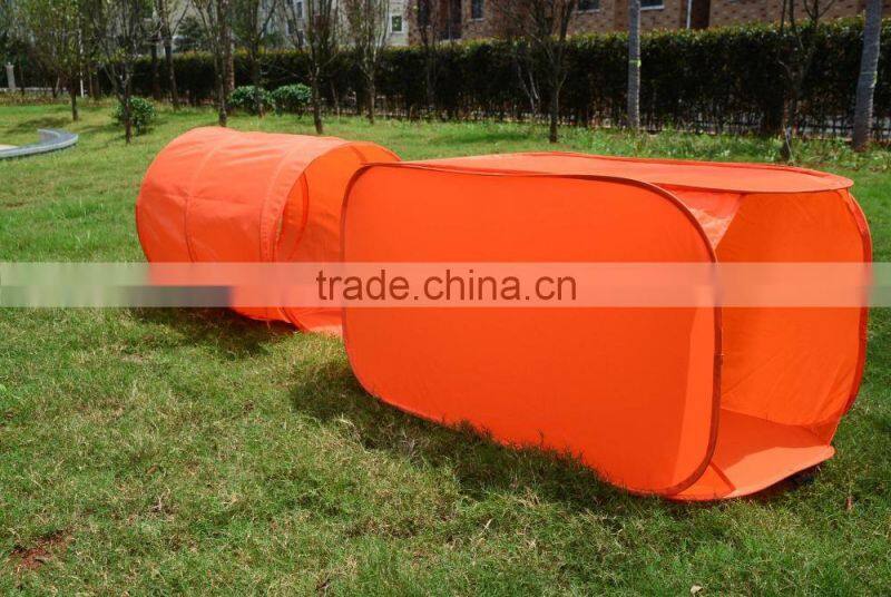 Square design easy folding kids outdoor pet tunnel