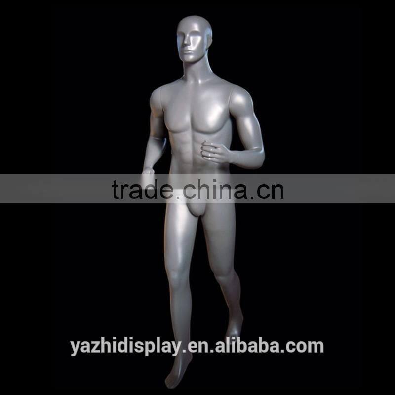 Half head Silver running sport male mannequin for sale
