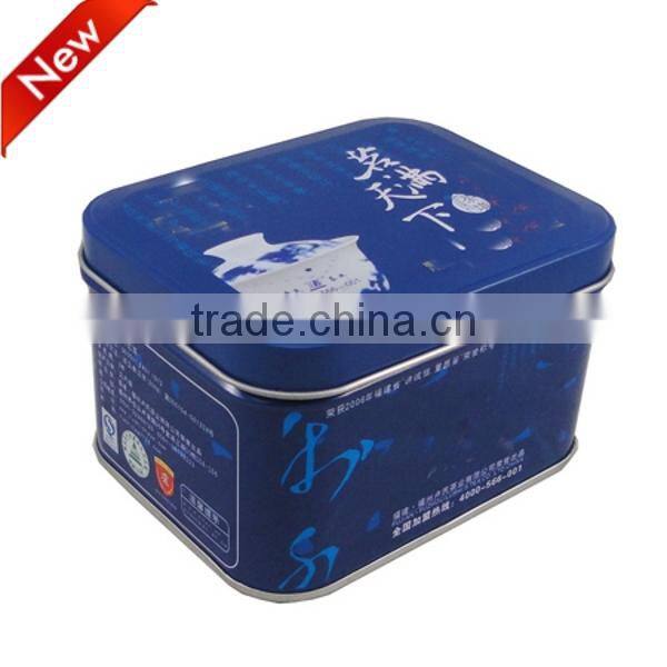 metal hinged lid tin box
