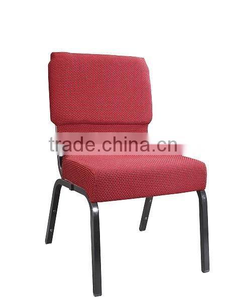 Customize cheap interlocking fabric church chair for sale