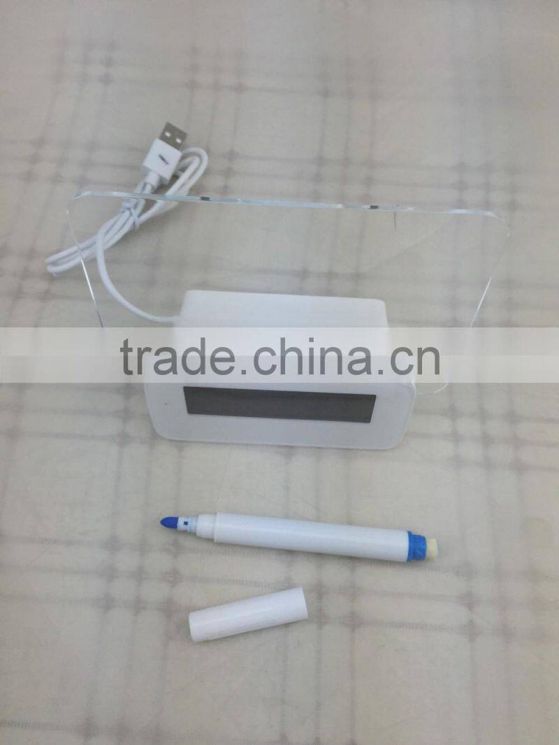 table desk LED Light night alarm clock with memo board/led message board alarm clock