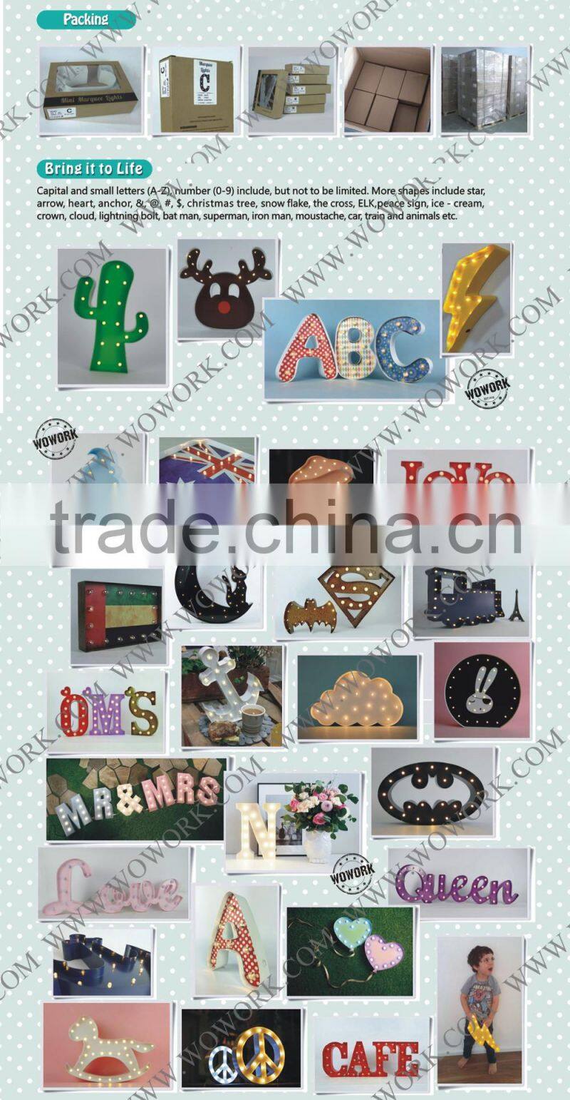 home decoration cinematic light box with letters
