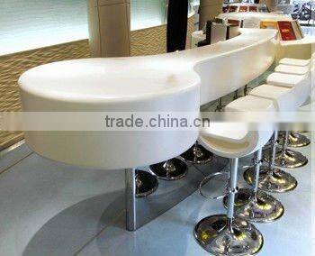 Lighted stylish design solid surface made bar countercoffee kiosk