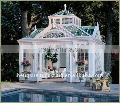 2016 luxury beautiful white steel garden greenhouse for sale